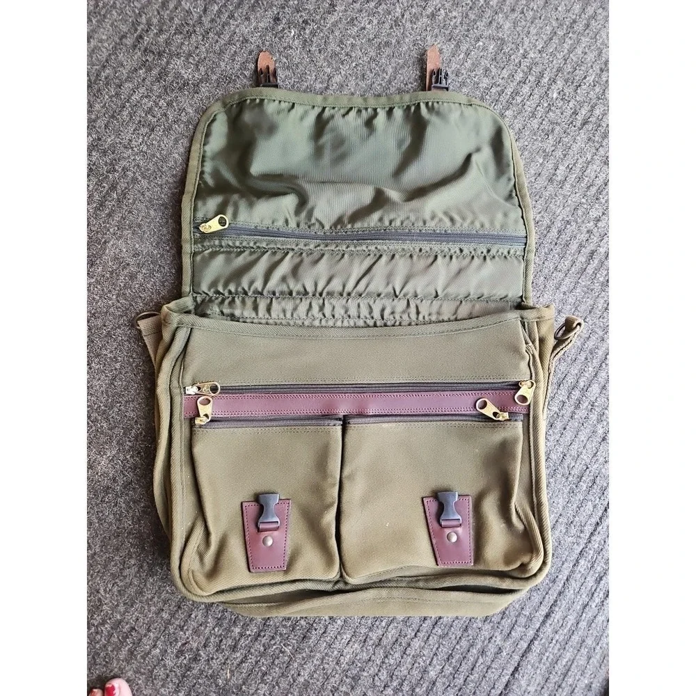Vintage DUCKS UNLIMITED Canvas Leather Gear Bag Messenger Bag Laptop Case